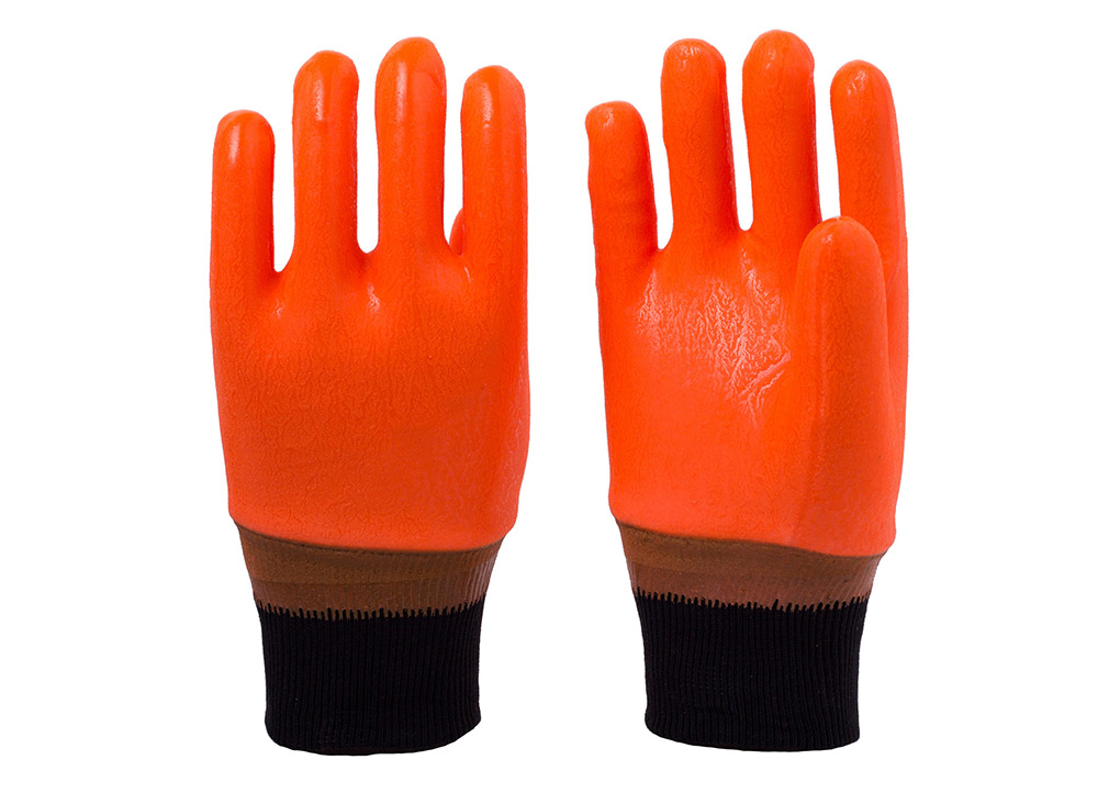 Флуоресцентные оранжевые перчатки из ПВХ