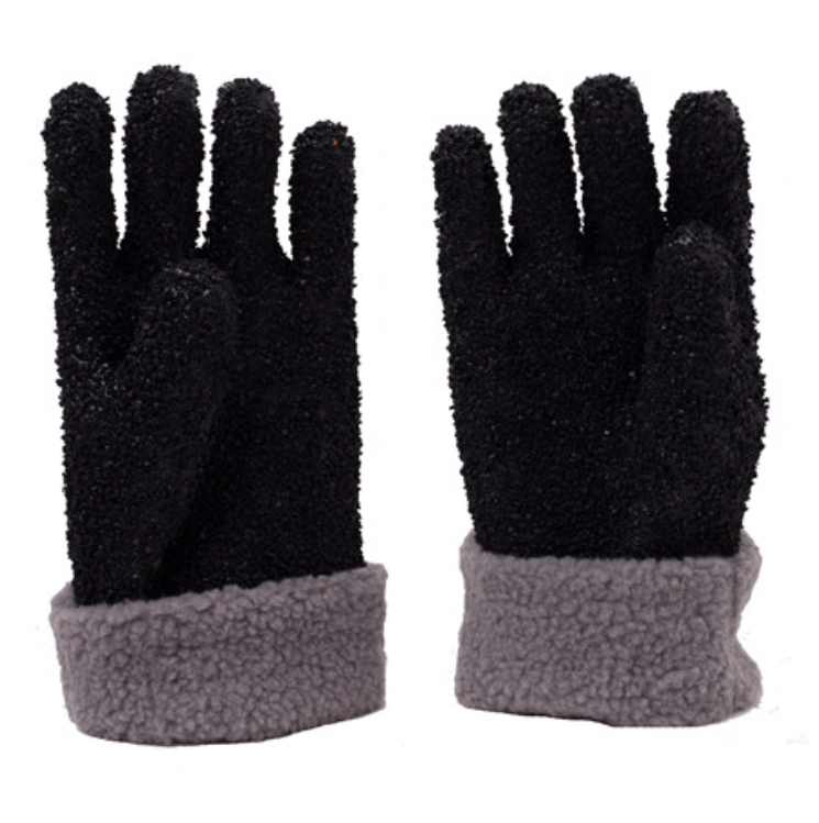 Черные перчатки из ПВХ с точками