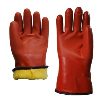 Оранжевые перчатки с ПВХ покрытием