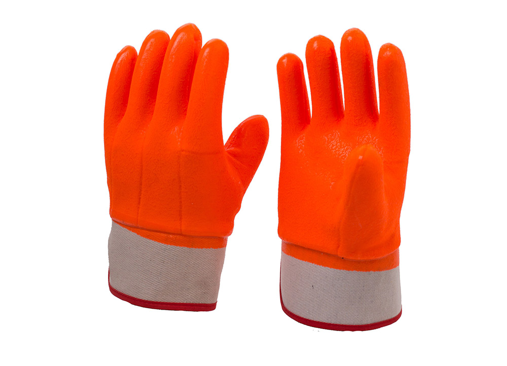 Флуоресцентные перчатки для холодной погоды с безопасной манжетой с песчаной поверхностью