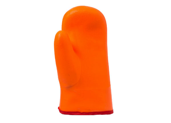 Рукавица из ПВХ флуоресцентного оранжевого цвета Рукавица из ПВХ флуоресцентного оранжевого цвета