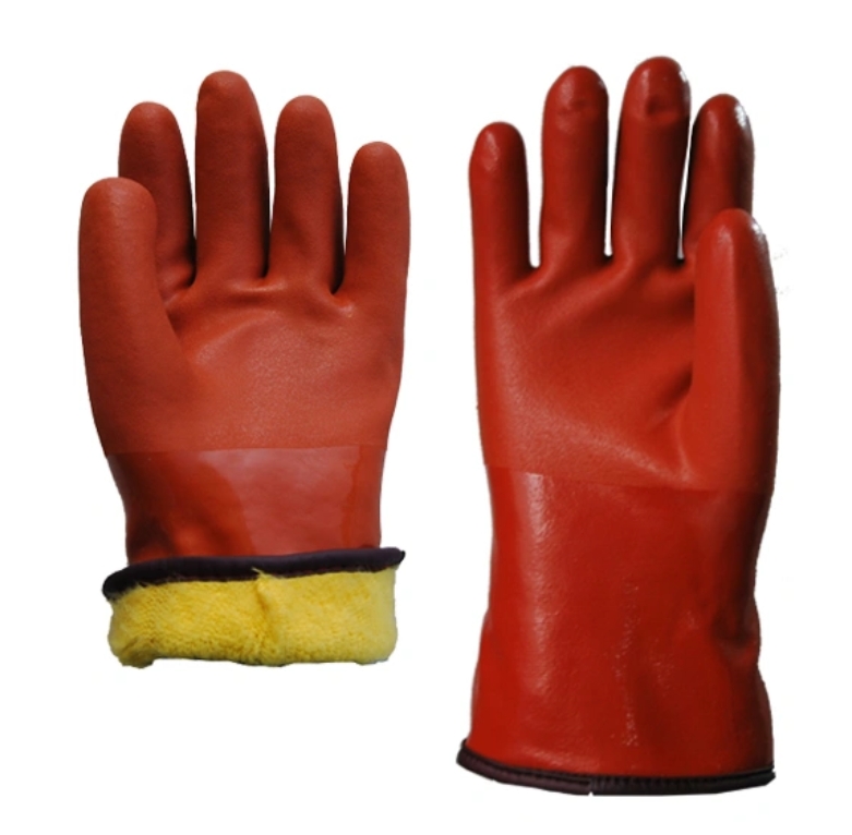 Оранжевые перчатки с ПВХ покрытием Оранжевые перчатки с ПВХ покрытием