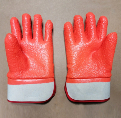 Перчатки из ПВХ с грубой отделкой коричневого цвета