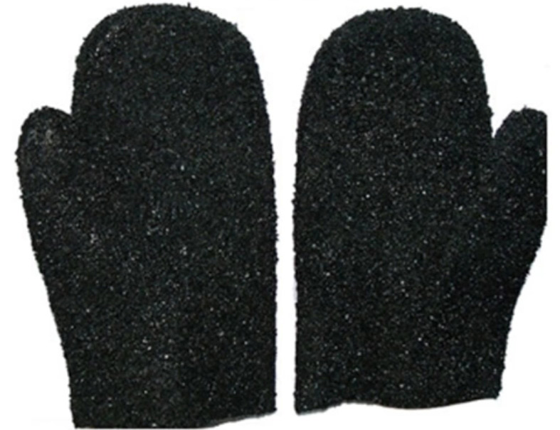 Рукавица с точками из черного ПВХ Рукавица с точками из черного ПВХ