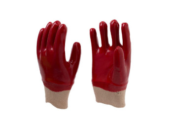 Красные перчатки с полным покрытием из ПВХ