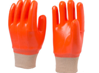 Флуоресцентные перчатки из ПВХ с одинарным погружением