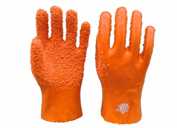 Коричневая перчатка из ПВХ