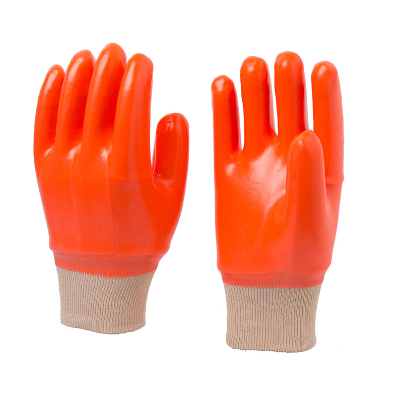 Флуоресцентные перчатки из ПВХ с одинарным погружением