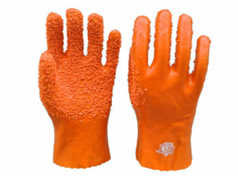 Коричневая перчатка из ПВХ